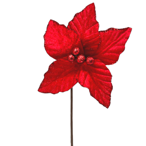 (28989) Nochebuena terciopelo 20X35CM ROJO