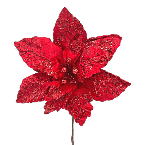 (28984) Noche buena terciopelo 35X40CM ROJO