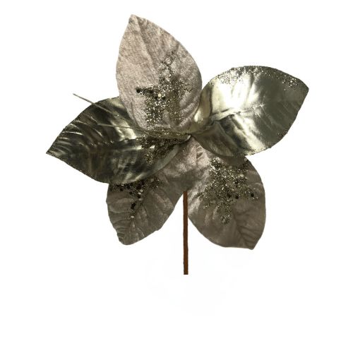 (FLO0291CP) Nochebuena brillo metalizado champagne 24 cm x 35 cm