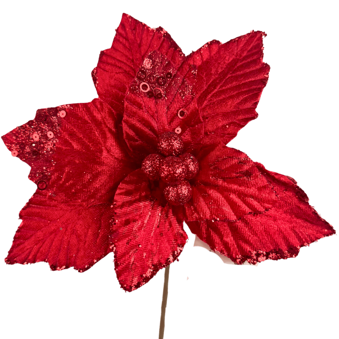 NOCHEBUENA TERCIOPELO 25CM ROJO