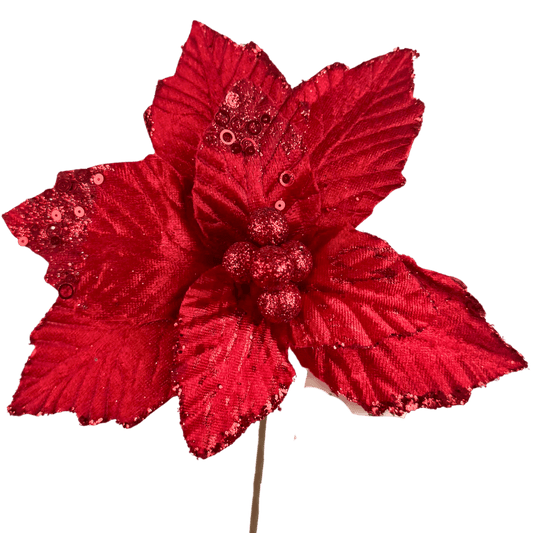 NOCHEBUENA TERCIOPELO 25CM ROJO