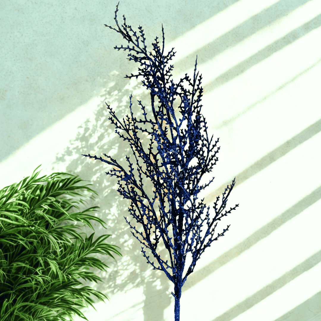 (FLP0003DKB) Follaje metalico 80 cm azul ob