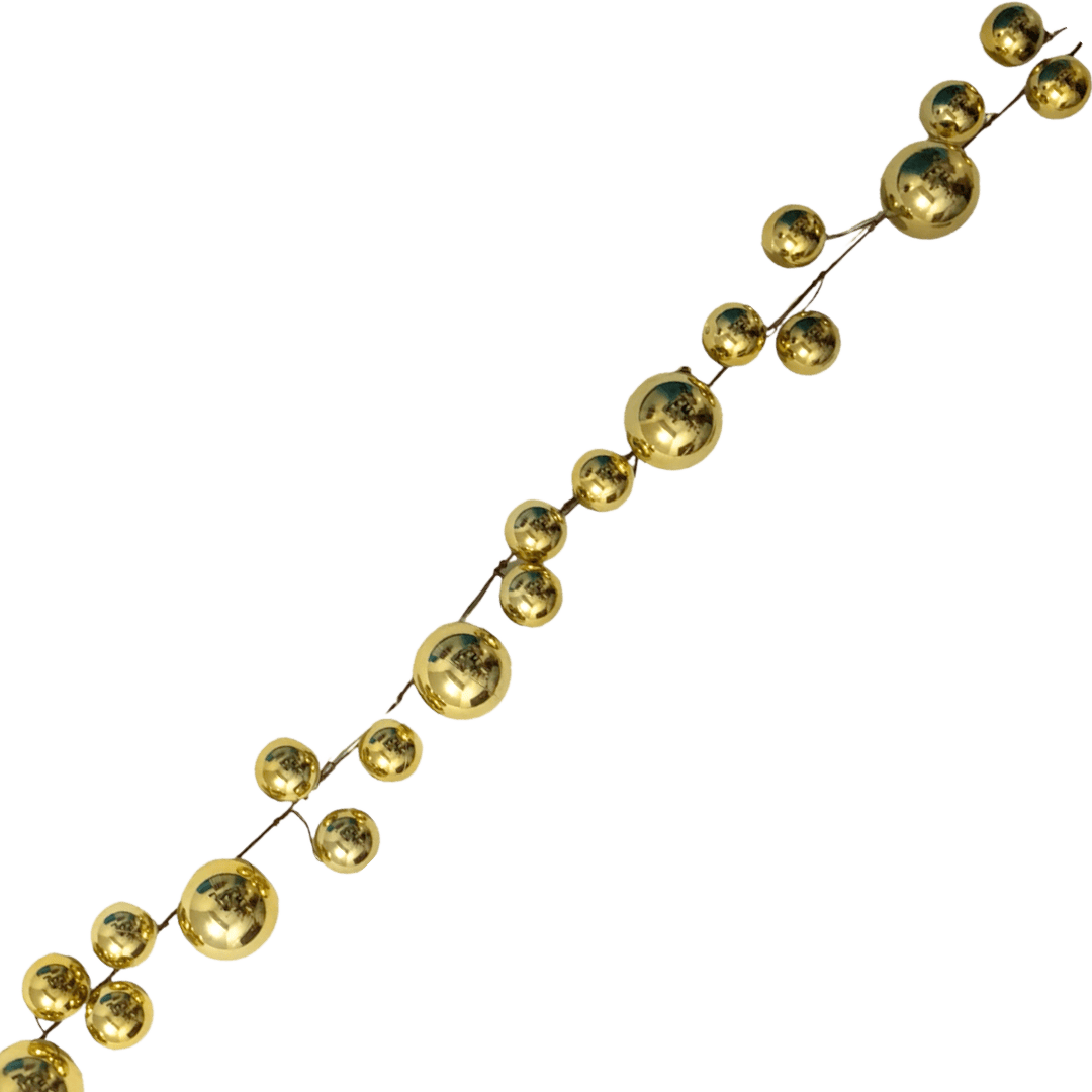 Guirnalda metalica esferas 110 cm oro/plata/blanco/rojo