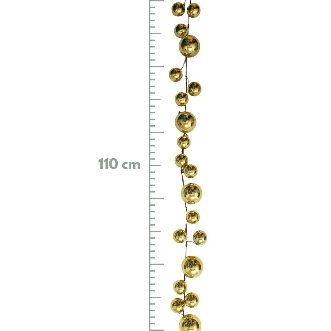 Guirnalda metalica esferas 110 cm oro/plata/blanco/rojo