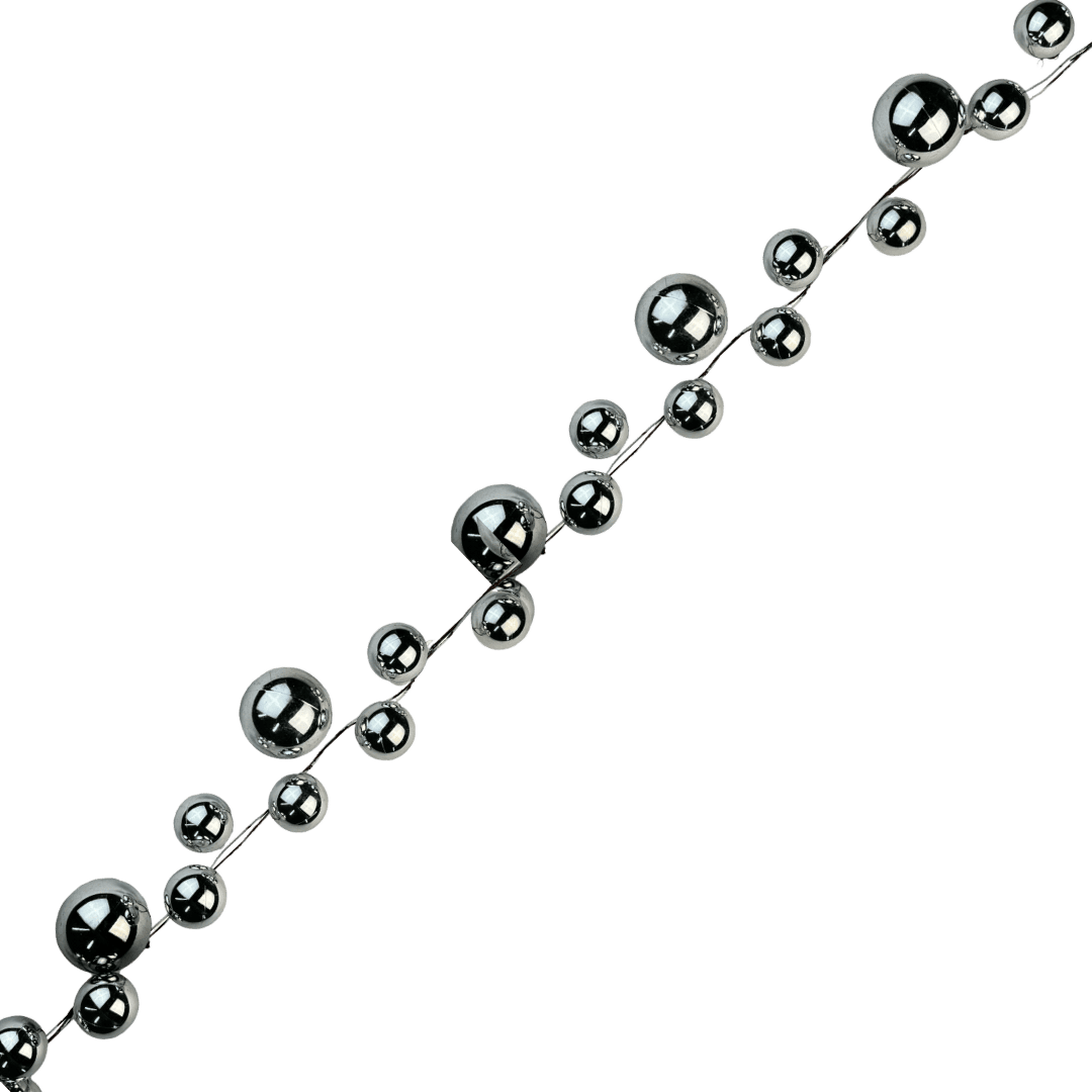 Guirnalda metalica esferas 110 cm oro/plata/blanco/rojo