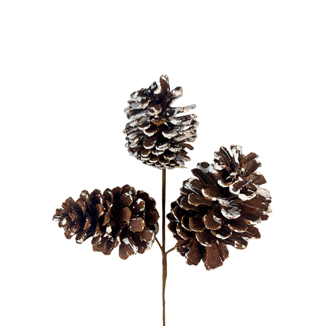 (FLP0029W) Follaje mega piñas blanco 41 cm