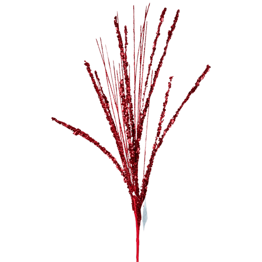 (FLP0043R) Follaje lentejuelas rojo 75 cm