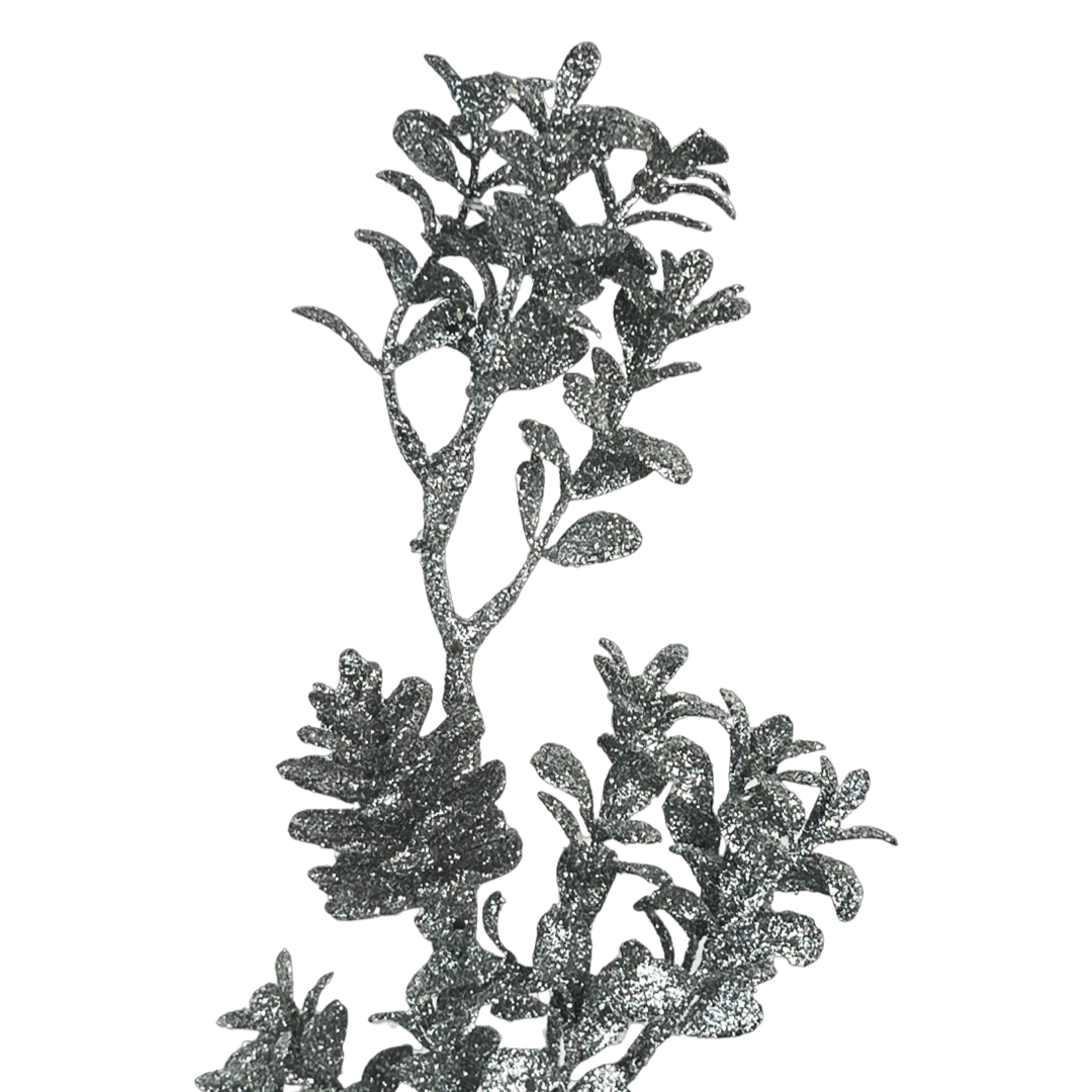 (Flq09429S) Follaje piñas Metálicas 52Cm plata