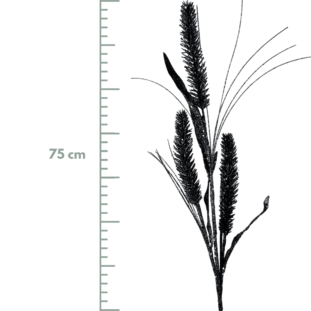 (FLR01007Bk) Follaje escarchado 75 cm negro