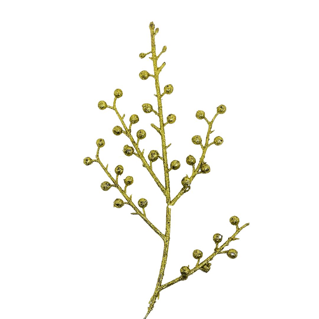 (FLT00527G) Follaje escarchado 36 cm oro
