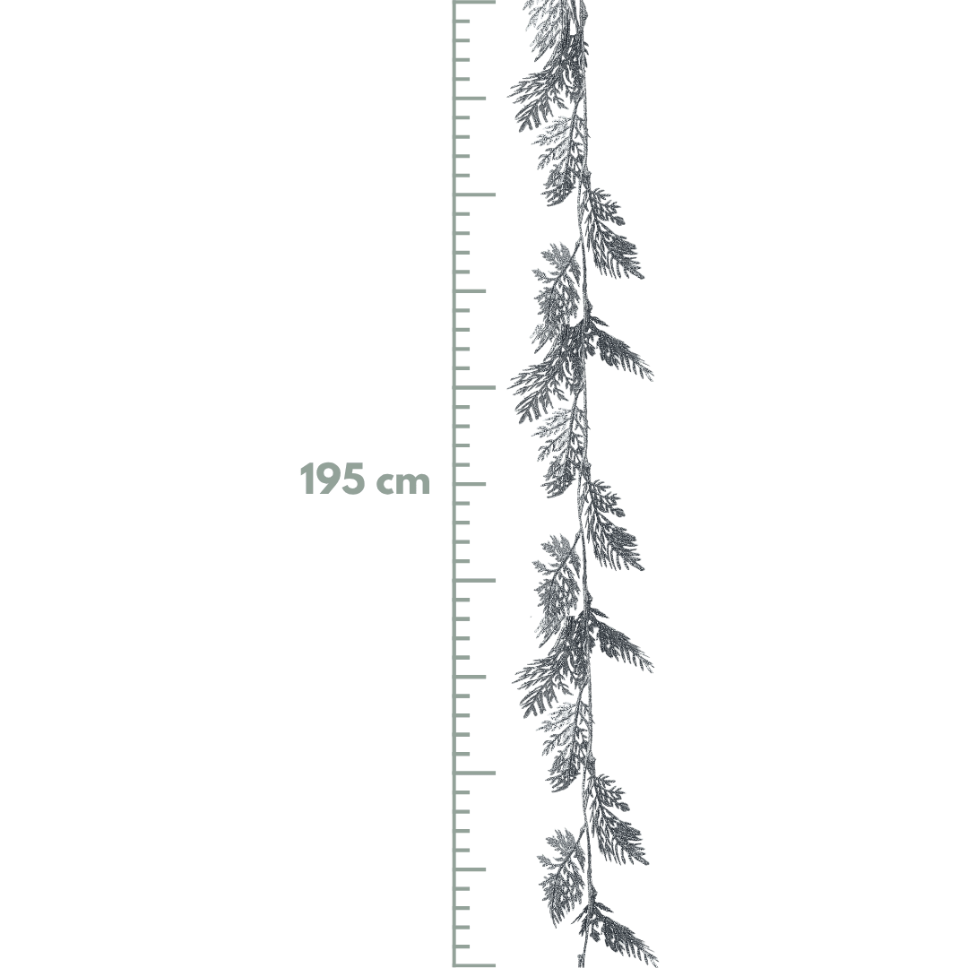 FOLLAJE ESCARCHADO 195 CM PLATA