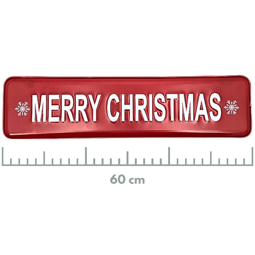 (FMH00009) LETRERO MET MERRY CHRISTMAS 60X15 CM
