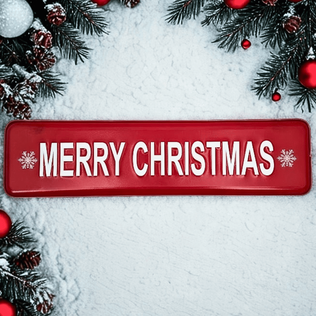 (FMH00009) LETRERO MET MERRY CHRISTMAS 60X15 CM