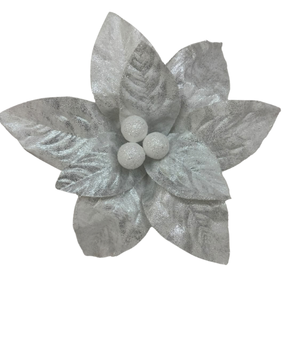 (FLI0079W) Nochebuena Vintage 30 Cm Blanco