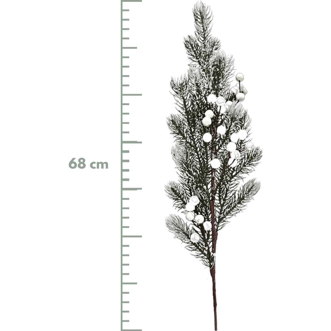 (FLL1430BL) Follaje Berries 68Cm Blanco nevadoL