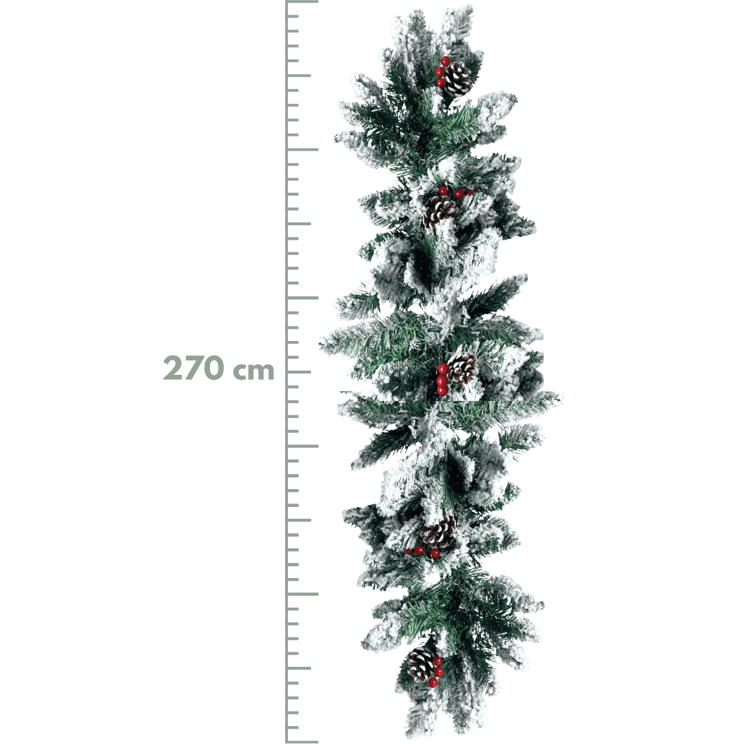 GUIRNALDA NEVADA PIÑAS 270CM BLANCO