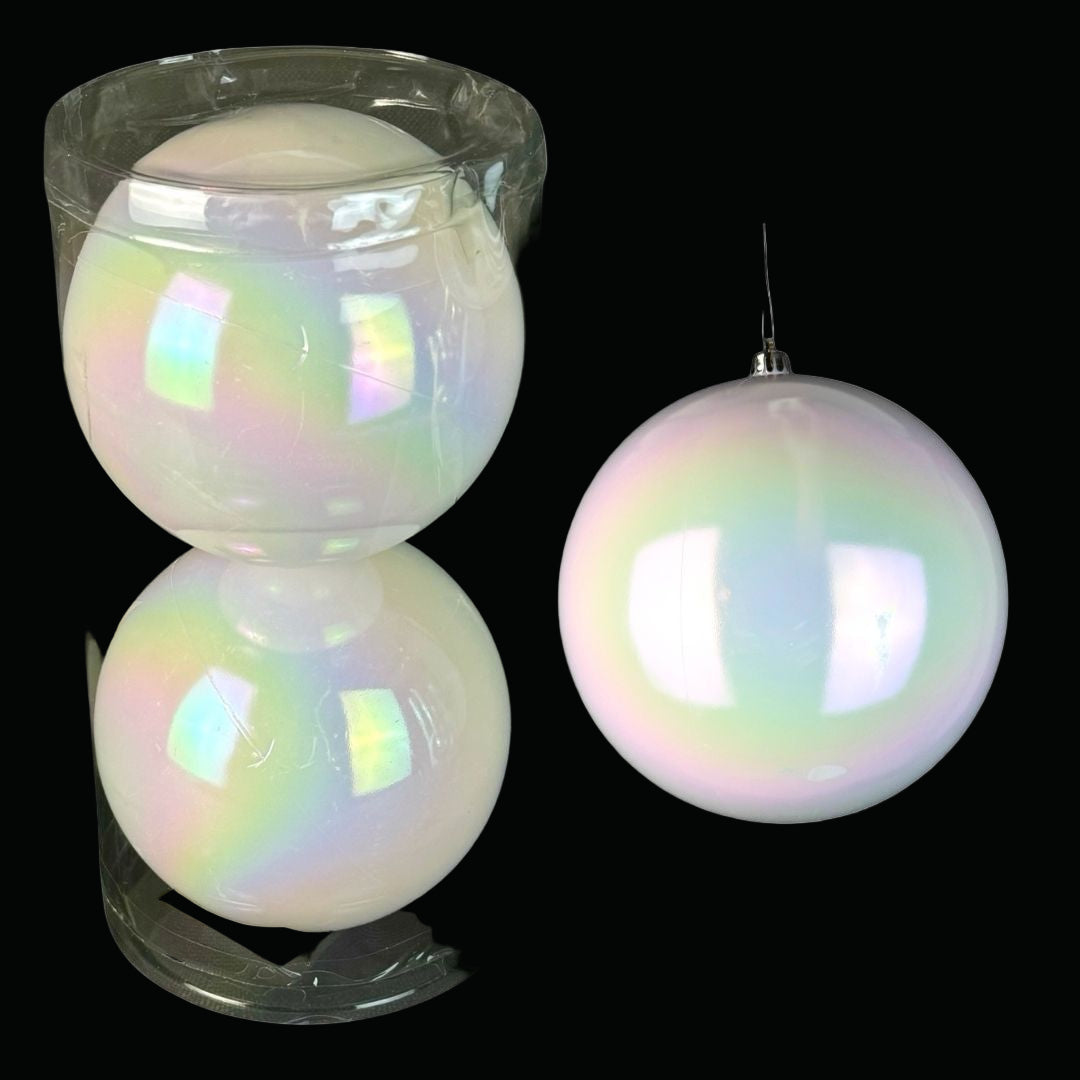 (Bhk01162Wi) Tubo Esfera 12Cm C/2 Pz Blanco/Iris