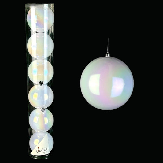 (Bhk01164Wi) Tubo Esfera 8Cm C/6 Pz Blanco/Iris