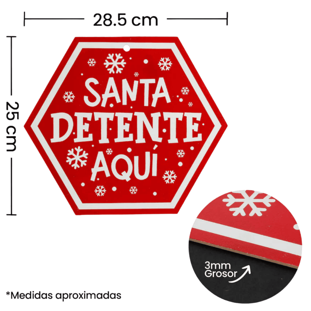 Letrero Santa Detente Grande 30 cm x 34.5 cm