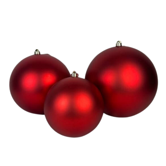 Esfera navideña rojo mate, medidas 20 cm/25 cm/30 cm