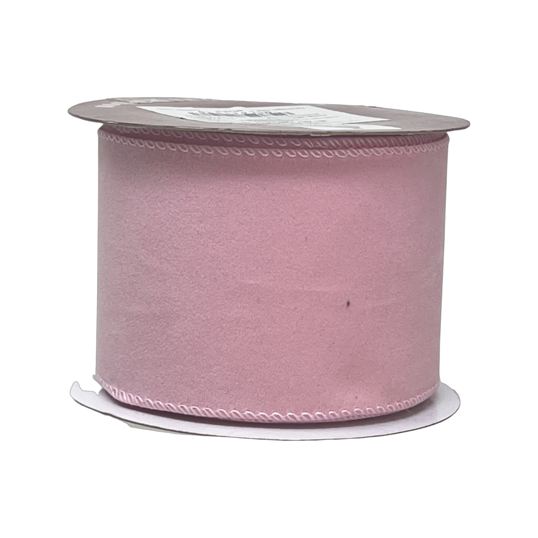 (Mcl0404RS) Liston Navideño Terciopelo 6.5Cm 9M Rosa