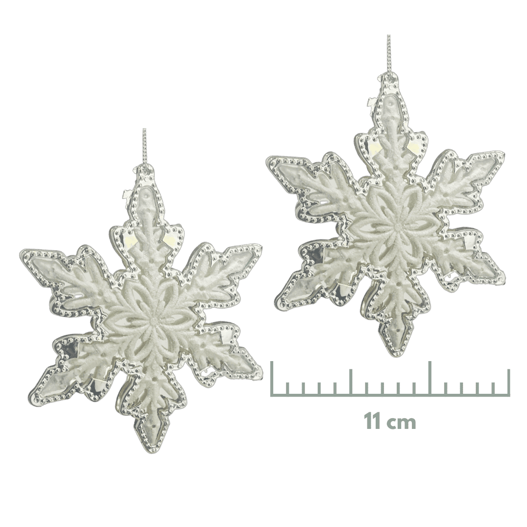 (MLI0309W) Copo de nieve 14x11 blanco c/2 pzs