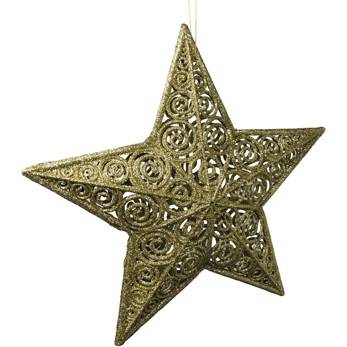 (MLI0337G) Estrella escarchada 31 cm dorado