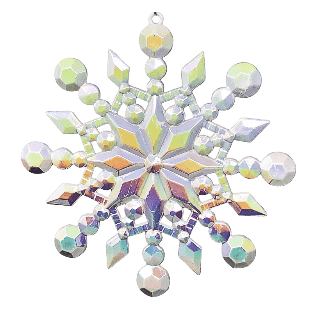(MLI0453B) Copo de nieve tornasol 12 cm blanco