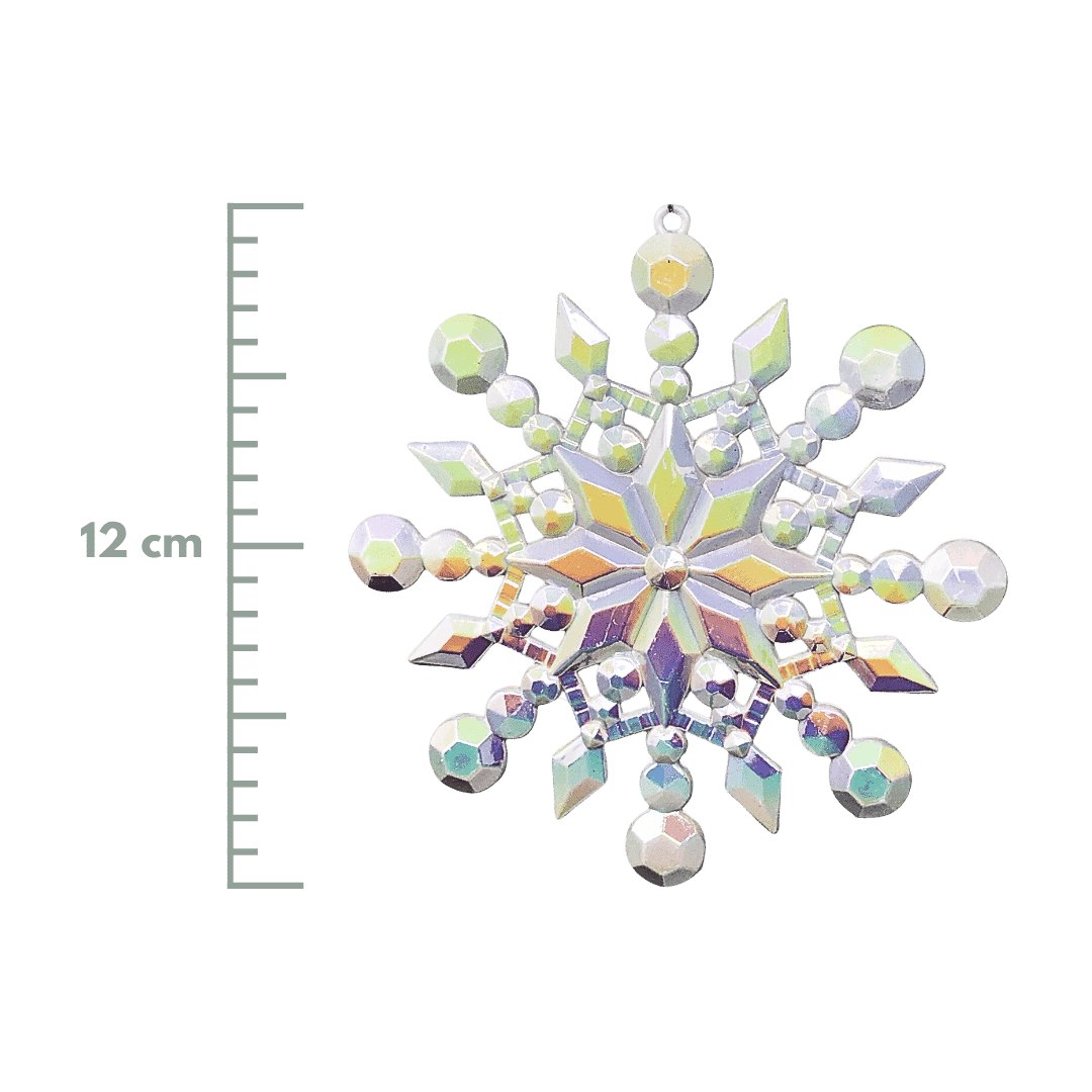 (MLI0453B) Copo de nieve tornasol 12 cm blanco