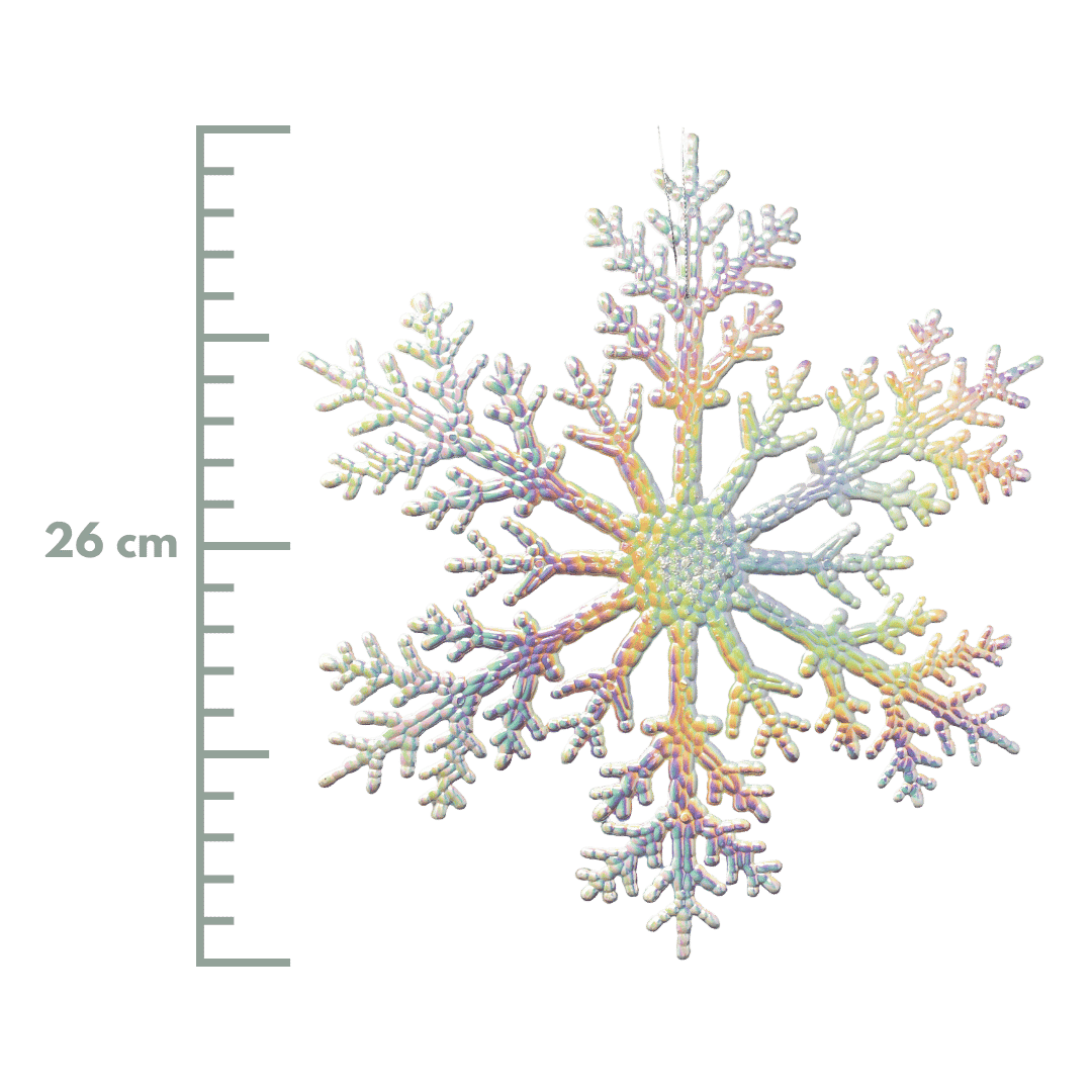 (MLI0467B) Copo de nieve tornasol 26 cm blanco