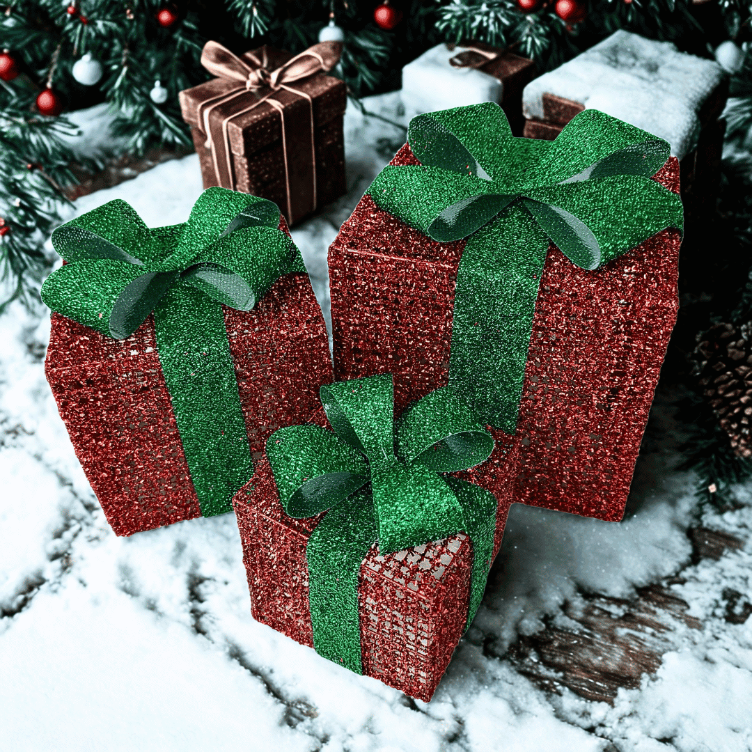 (MTA0004RE) Set 3 caja de regalo 15X20X25 ro/vd