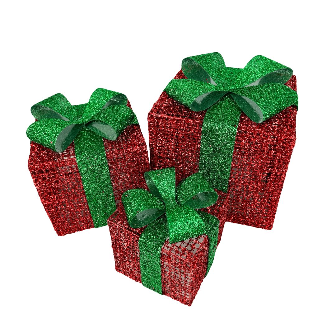 (MTA0004RE) Set 3 caja de regalo 15X20X25 ro/vd