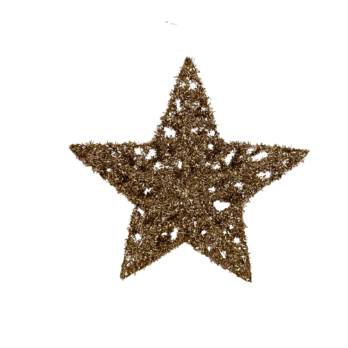 Estrella Escarchada 3D 25Cm Champaña