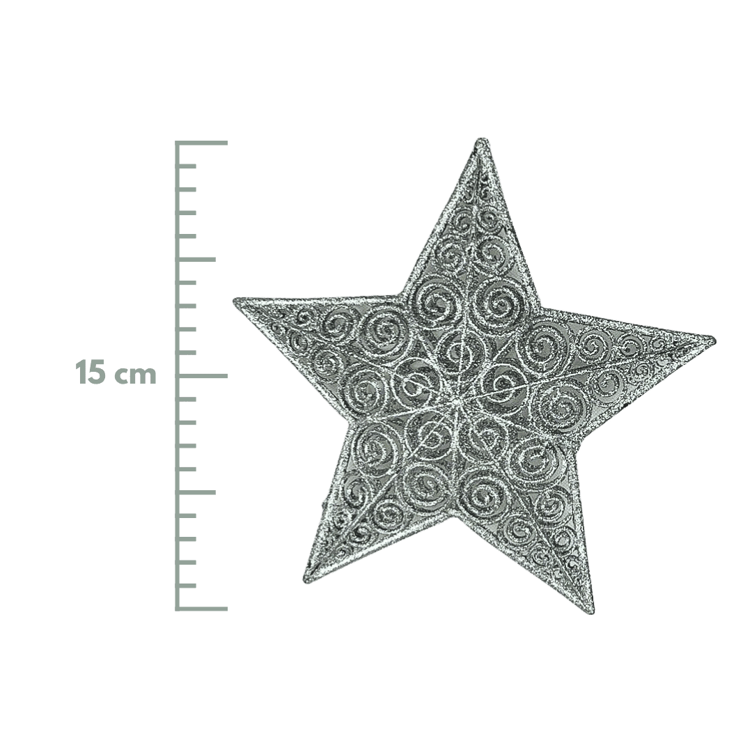 (MLI0337S) Estrella escarchada 31 cm plata