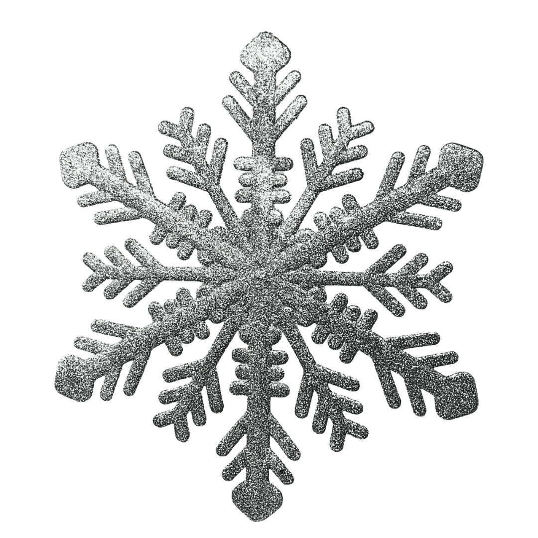 (MLI0393S) Copo de nieve escarchado 30 cm plata