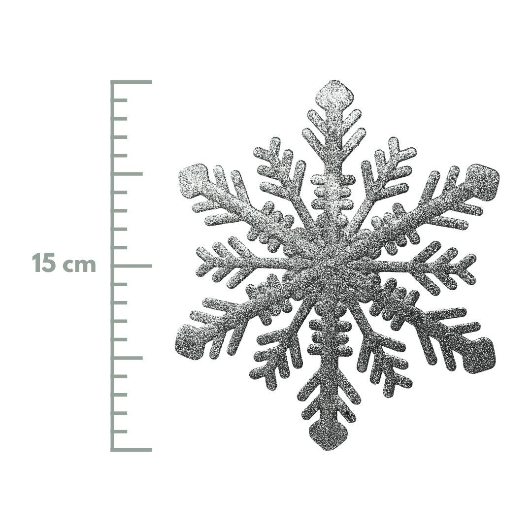 (MLI0393S) Copo de nieve escarchado 30 cm plata