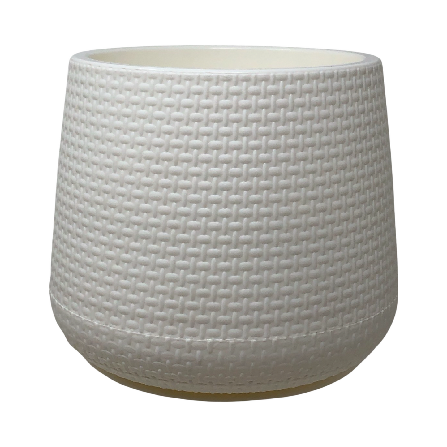 (29281) Maceta de melamina 13 x 13 x 15 cm dren blanco