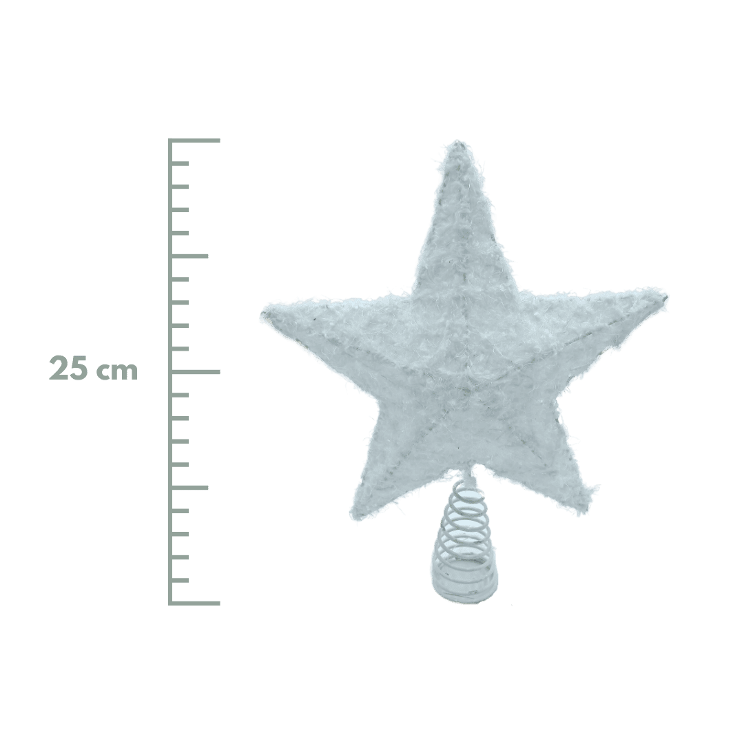 (PUA0012BL) Estrella para arbol peluche 20 cm X 25 cm blanco