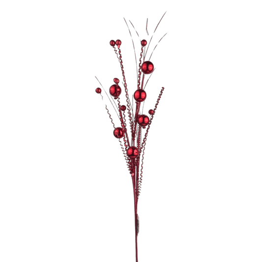 (Qbd00076) Follaje metalico Esferas 50Cm Rojo