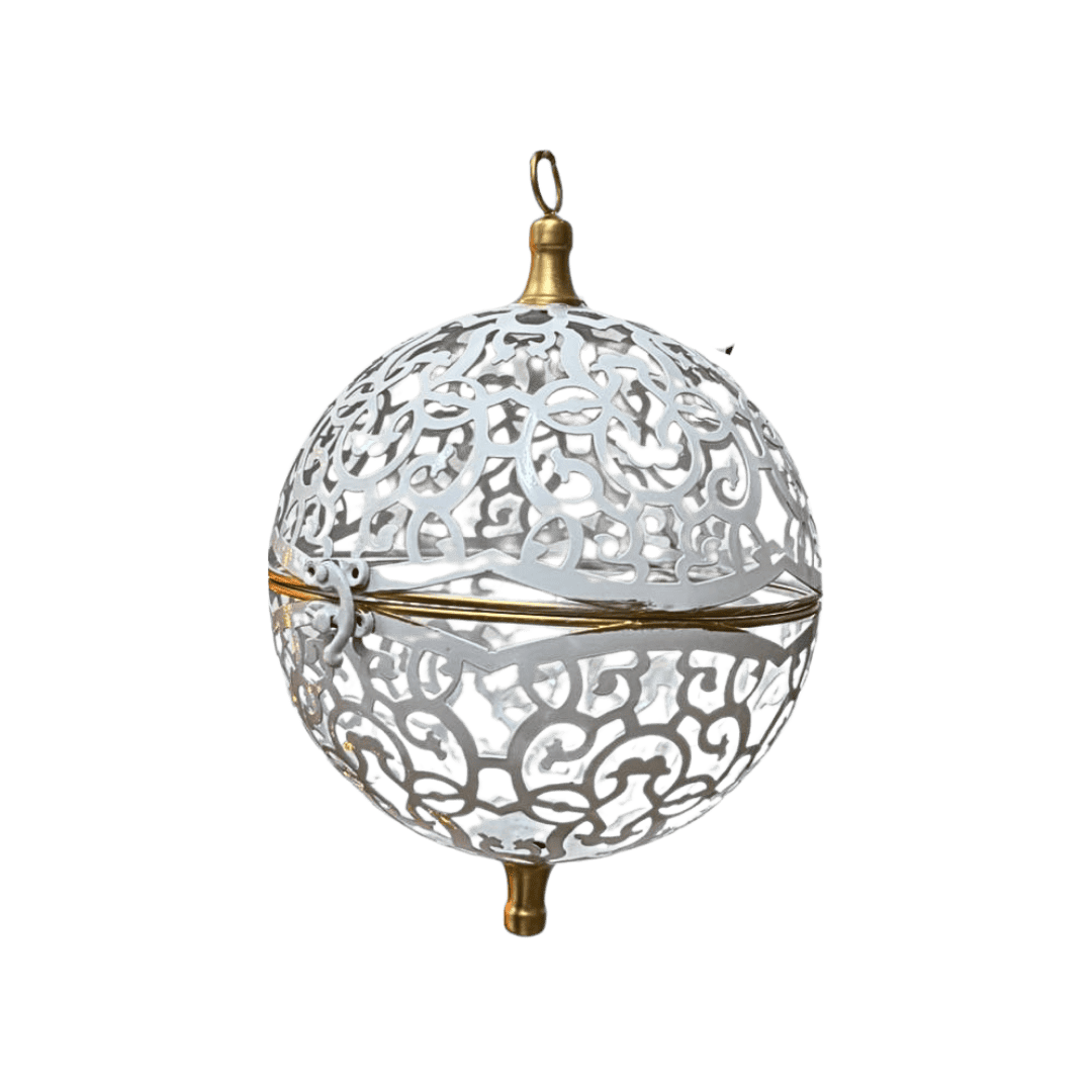 (T248466T2-H3) Set c/2 esferas craqueladas blanco (15 y 20 cm)