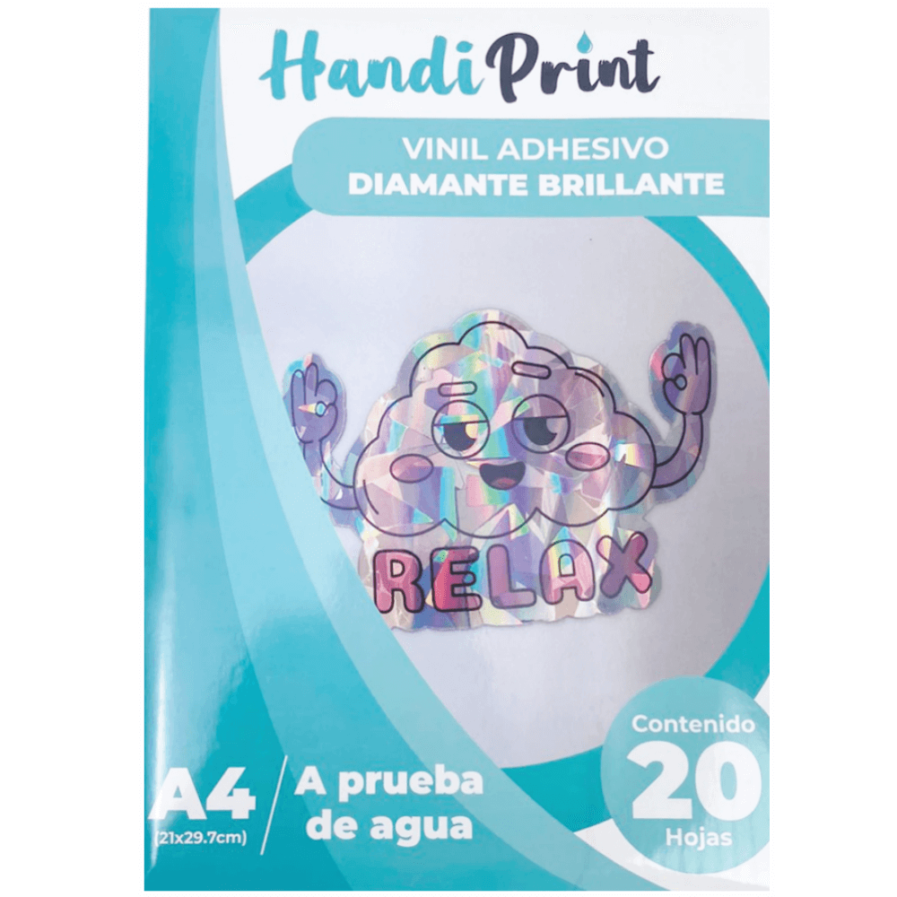 (4414-0070) Handi Print Vinil Adhesivo Diamante Brillante A4 C/20