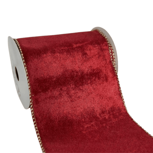 (TB01746) Liston terciopelo 13cmx4.5M rojo