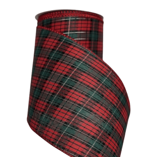 (TB01749) Liston escoces 13cmX4.5cm verde y rojo