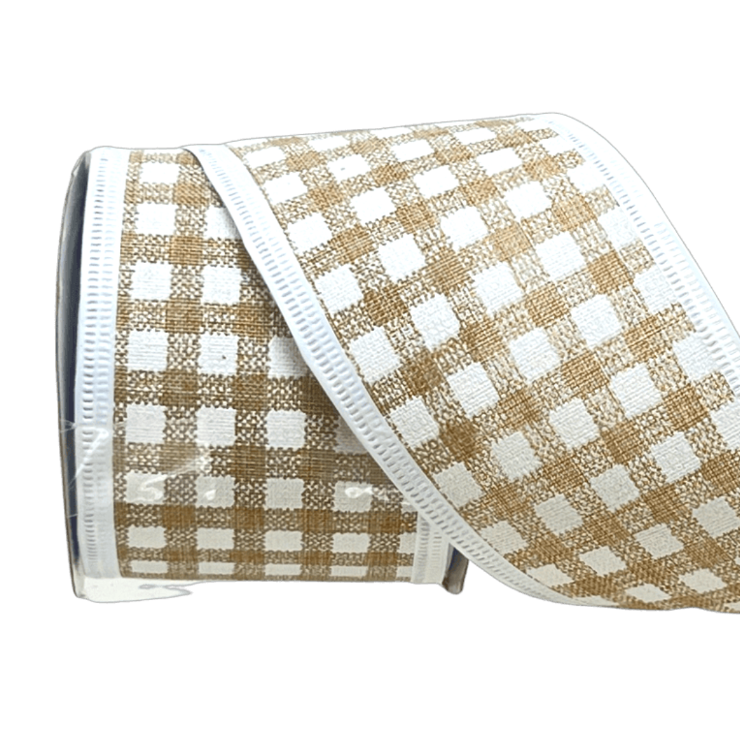 (TCH01402) Liston de cuadros color cafe de 6 cm con 9 metros. 