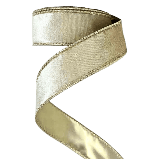 (TCH01838CRCH) Liston terciopelo crema/champagne 4cm x 9m