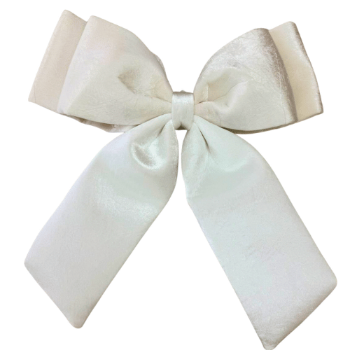 Moño terciopelo doble 70X75Cm blanco