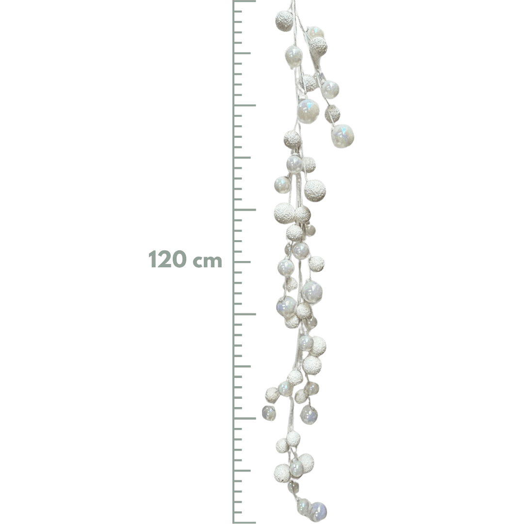 GUIA DE ESFERAS BLANCA 120 CM