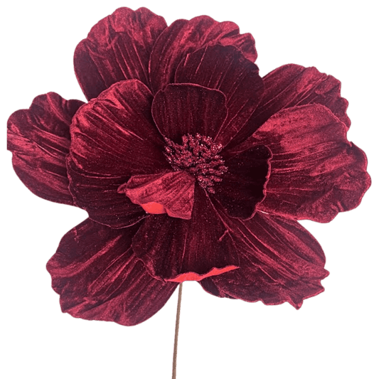 (TG24A027) MAGNOLIA 33CM TERCIOPELO VINO