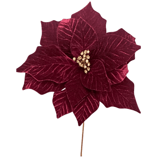 MEGA NOCHEBUENA LUX PISTILLOS TERCIOPELO VINO 31 CM