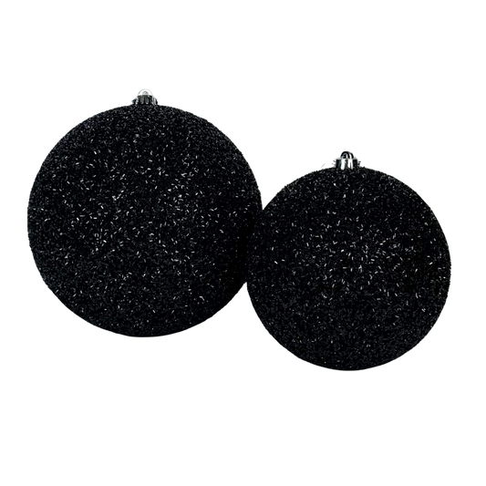 Esfera tinsel negro, 20 cm/25 cm